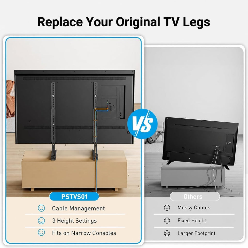 PERLESMITH Universal TV Stand Legs for 20–75 Inch TVs up to 110 lbs - Image 5
