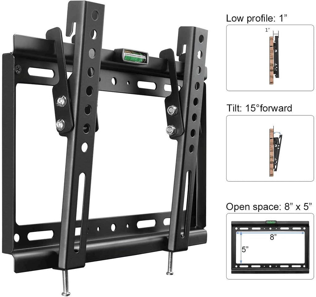 Suptek Tilt TV Wall Mount Bracket for Most 14-42 inch LED, LCD and Plasma TV Mount with Max 200x200mm VESA and 55lbs Loading Capacity, Fits Studs 8" Apart, Low Profile with Bubble Level (MT3202) - Image 5
