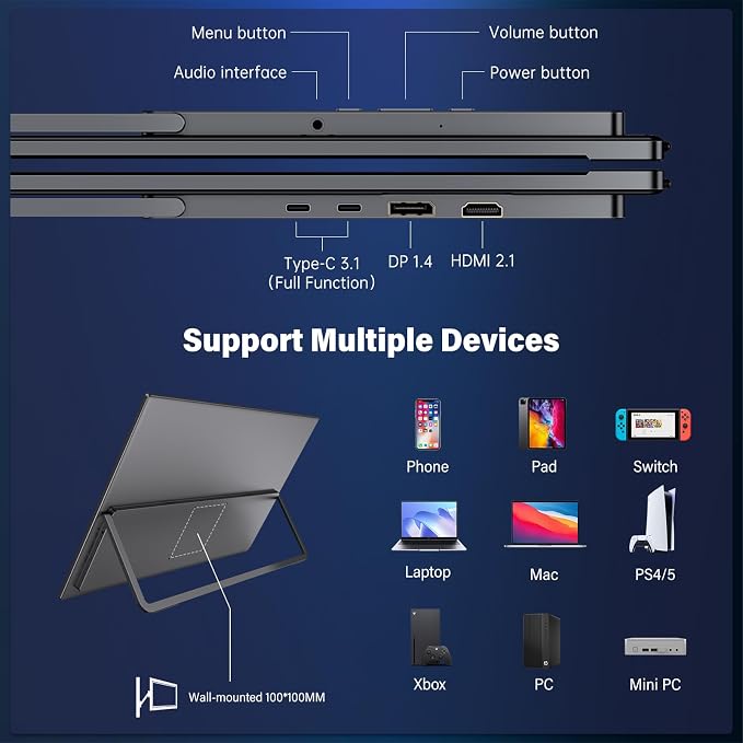 InnoView 27 Inch Monitor Dual Mode 4K UHD 120Hz/FHD 288Hz Larger Monitor, USB-C HDMI Computer Display HDR IPS Gaming Monitor, Kickstand, Speakers, for PC, MAC, Phone, PS4, Xbox, Switch - Image 6