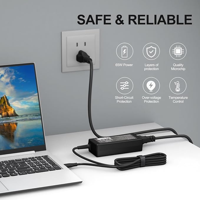 Replacement 65W USB C Laptop Charger Compatible with HP Chromebook and All 65W USB Type C Power Adapter - Image 6