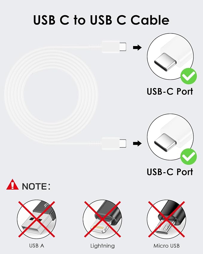AISNI USB C Charger, 2 Pack 25W Type C Charger Fast Charging with USBC Chargers Cable 6 FT Android Phone Charge for Galaxy S25/ /S24/S23+/S22/S21/S20/Phone 17 16 15 Pro Max 16 15 Plus-White - Image 3