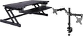 Rocelco 37.5" Deluxe Height Adjustable Standing Desk Converter with Dual Monitor Mount BUNDLE - Quick Sit Stand Up Computer Workstation Riser - Large Retractable Keyboard Tray - Black (R DADRB-DM2) by Rocelco
