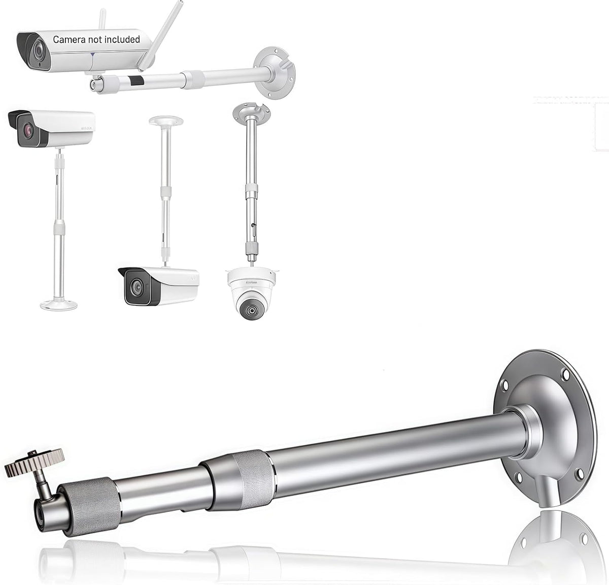 30-60cm Adjustable Tilt Swivel Bracket Long Drop Ceiling Mount Stand for CCTV Surveillance Camera Housing Home Surveillance System by V-Fiabilidad