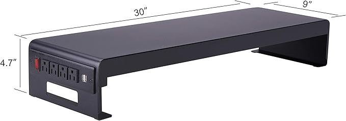 Rocelco 46" Height Adjustable Corner Standing Desk Converter with Dual Monitor Stand Bundle - Quick Sit Stand Up Computer Workstation Riser - Extra Large Keyboard Tray - Black (R CADRB-46-DMS) - Image 5