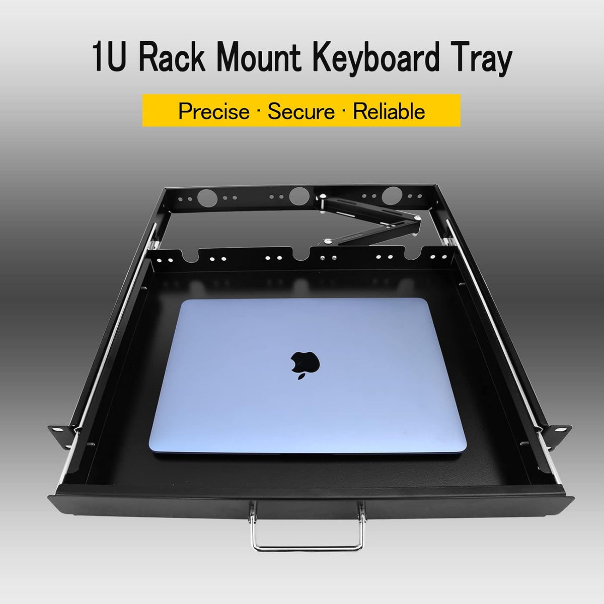 1U Rack Mount Sliding Keyboard Tray Cantilever for Server Data Network Rack - Image 2