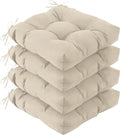 IASEAHK Outdoor Chair Cushions Set of 4, 19" x 19" x 5", Waterproof Outdoor Seat Cushions for Patio Furniture, Fade-Resistant Patio Chair Cushion, Dining Wicker Chair Pads for Porch Garden, Beige by IASEAHK