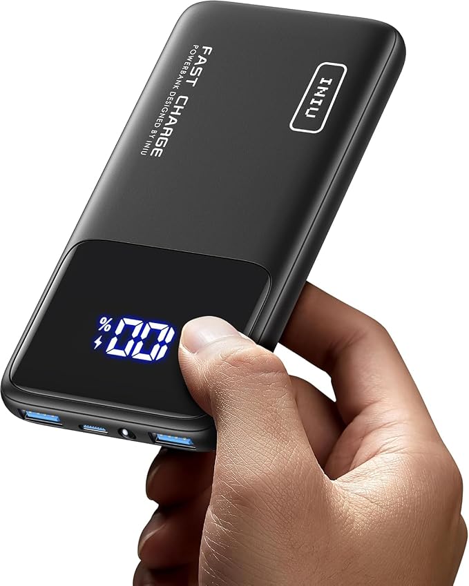 INIU Portable Charger, Ultra Slim 10000mAh Fast Charging Power Bank | Flight-Safe, Travel Essential, Battery Phone Pack for iPhone 17 16 15 Samsung S26 S25 Google iPad etc by INIU