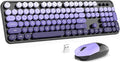 MOFII Wireless Keyboard and Mouse Combo, 2.4GHz Retro Typewriter Keyboard Full Size, Cute Wireless Mice, USB Dongle Plug and Play, for Laptop, PC, Desktop, Windows (Black Purple Gradient Color) by MOFII