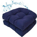MTMR Outdoor Chair Cushions Set of 2, Patio Furniture Seat Pads, Waterproof | 2Pcs , waterproof cover, PP cotton, u-shaped, no-fading, thick patio seat pads for outdoor wicker furniture in yard, 19x19x4 by Unknown