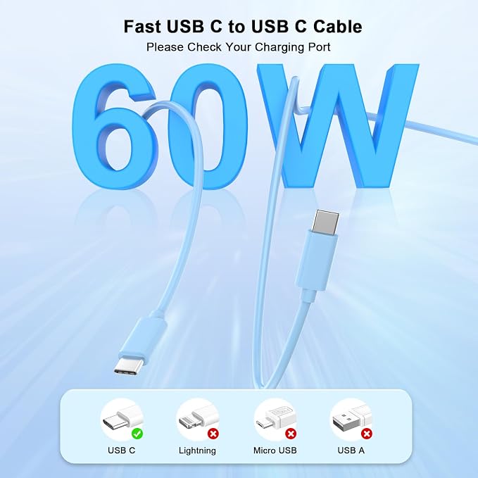 iPhone 17 16 15 Charger Fast Charging 10FT, 20W USB C Charger Block & Cable | 2Pack [Apple MFi Certified] 20W Type C Charger & 10FT Long Type C Charging Cord for iPhone 17/17 Pro/17 Pro Max/16 15 Pro Max - Image 5