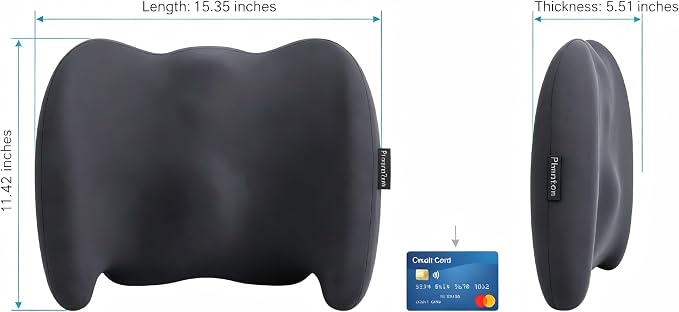 Lumbar Support Pillow Memory Foam Back Cushion for Sciatica & Lower Back Pain Relief Orthopedic Posture Corrector for Office Chair Gaming Chair Car Seat Breathable Washable Dark Gray - Image 7