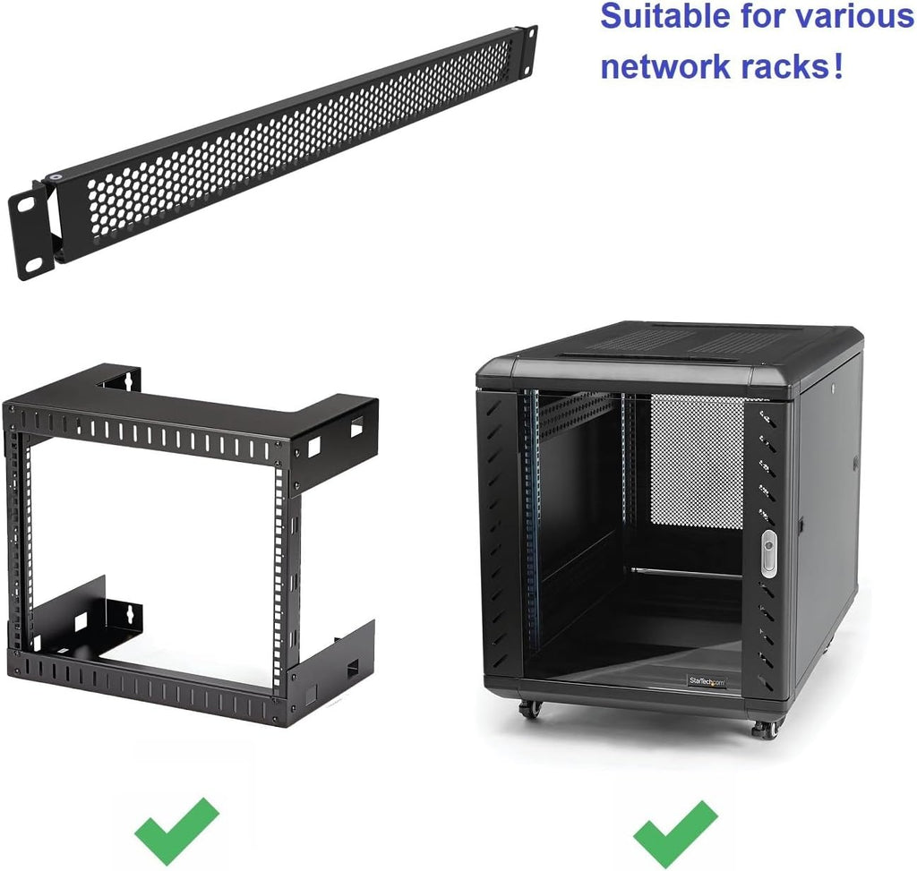 1U Hinged Perforated Blank Rack Mount Panel Spacer - Image 3
