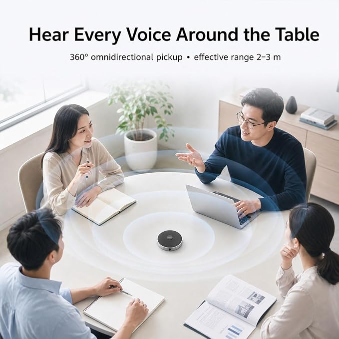 Conference USB Microphone No Speaker,Desktop Computer Mic, Noise-Canceling Technology, Plug & Play, Compatible with Windows & MacOS - Image 5