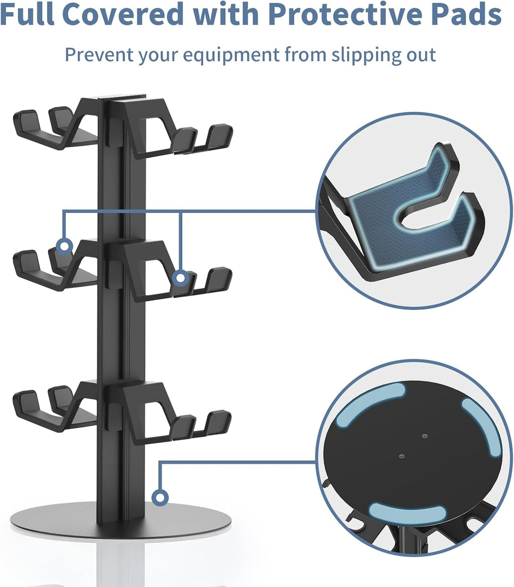 4-Tier Game Controller Holder and Headphone Stand Aluminum Alloy for Desk Compatible with X-Box, PS5, PS4, and N-Switch Headset Holder for 8 Controllers - Image 3