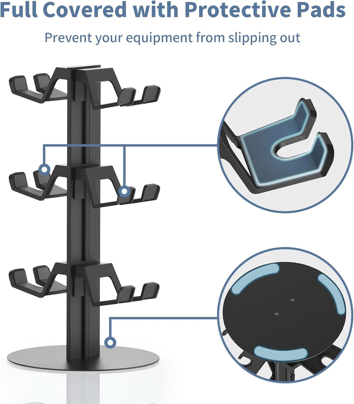 4-Tier Game Controller Holder and Headphone Stand Aluminum Alloy for Desk Compatible with X-Box, PS5, PS4, and N-Switch Headset Holder for 8 Controllers - Image 3