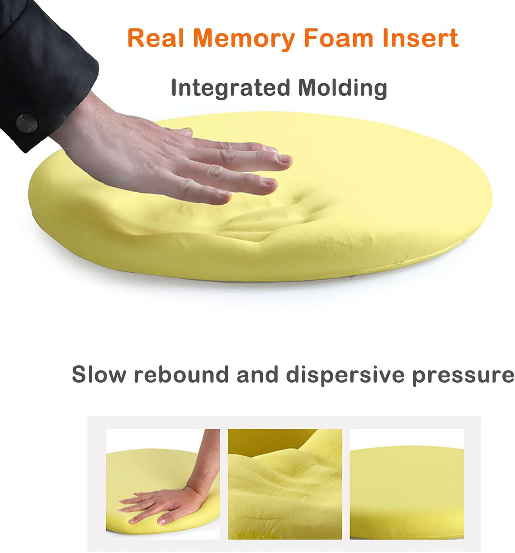 Sigmat Memory Foam Seat Cushion Anti-Slip Soft Round Stool Cushion Chair Pad 13 Inch Coffee - Image 2