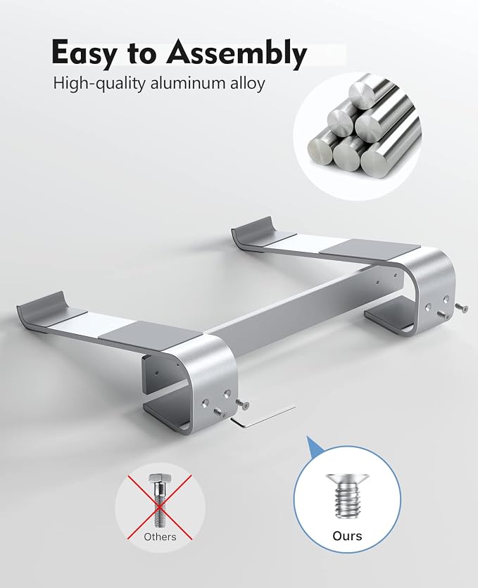 Soqool Laptop Stand for Desk,Aluminum Computer Stand for Cooling | Sturdy Stable Ergonomic Laptop Riser Compatible with MacBook Pro Stand Air/Dell/HP/Lenovo 10-16.2inch Notebook - Image 6