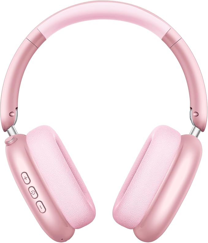 Wentronic Y01 Wireless Noise Canceling Headphones Bluetooth 5.3 Over Ear Headphones with Microphone, Hi-Res Audio, 48H Playtime, Foldable Comfortable Earpads,Compatible with iOS,Android,PC, Pink by Wentronic