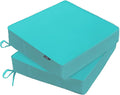 PatioGlow Outdoor Chair Cushions 22 x 22 x 3 Inch, Waterproof & Fade Resistant Patio Seat Cushion for Furniture with Handle and Ties, Thick Seating Pads for Outside Sofa Couch Set of 2, Teal by CushionHavenfortheOutdoors