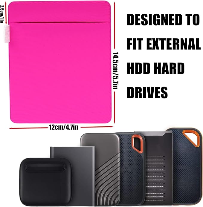 RIVEENY External Hard Drive Holder, Compact Elastic Pouch Organizer Pouch Wireless Storage for Wireless Mouse, Cables, Earphones - Image 5