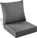 IASEAHK Outdoor Seat Cushion Set, Waterproof & Fade Resistant Patio Chair Cushions, Outdoors Cushion for Patio Furniture, 24 x 24 x 5.75 Inch, Outdoor Couch Cushions with Handle and Ties, Dark Grey by IASEAHK
