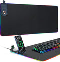 ELUTENG 4 in 1 RGB Gaming Mouse Pad with Wireless Charging Mat for Office | Waterproof Large Desk Mat 35.43"x15.75", Ultra-Smooth Non-Slip Keyboard Pad for Home Office by ELUTENG
