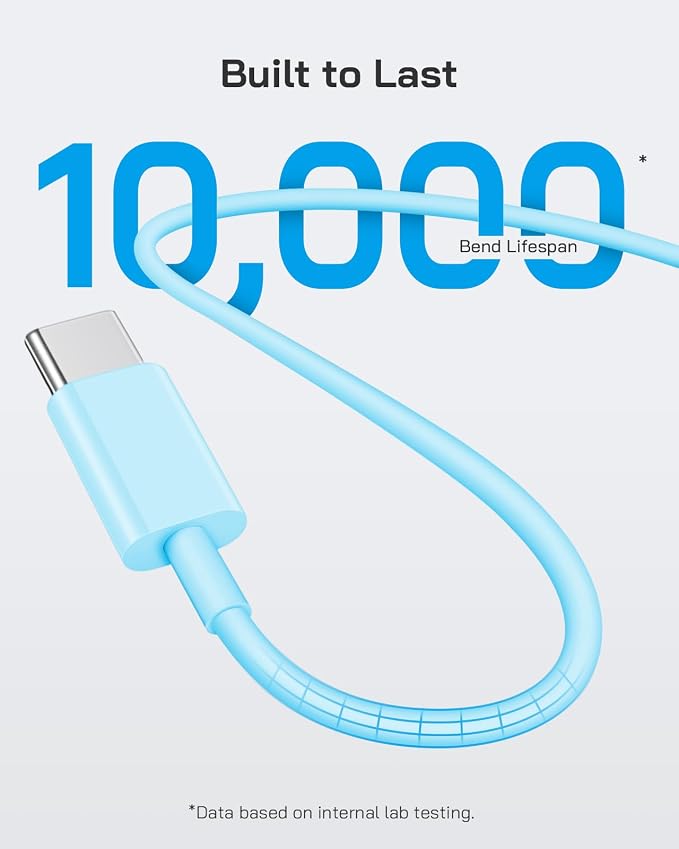 20W Fast Charger for iPhone 17/16/15 with 10FT Cable [3-Pack] - Blue | USB-C Wall Charger & C-to-C Cable, Compatible with iPhone 17/16/15 Series, USB-C iPad Pro/Air/Mini & More - Image 4