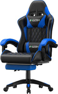 Bigzzia Gaming Chair with Footrest, Comfortable Gamer Chairs Blue by Bigzzia