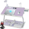 Adjustable Laptop Lap Desk with Cooling Fan USB Light for Adults 60x40cm,Purple by IXTRA
