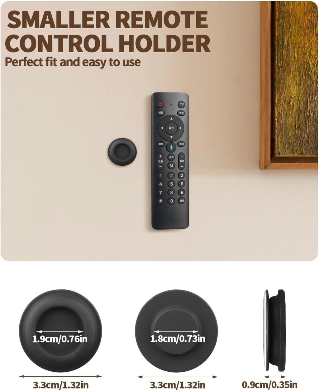 6 Pack Magnetic Remote Control Holder, Silicone, Self-Adhesive No-Drill - Image 2