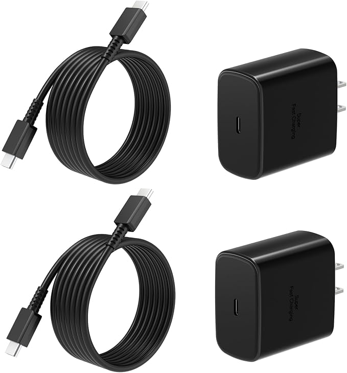 Type C Charger Fast Charging 2Pack USB C Charger Block with 6FT Cord | Phone Charger Includes USB C Cable, Super Fast Charging, For Samsung Galaxy S26 S25 S24 S23 +/Ultra/ iPad/ iPhone 17/16/15 by Ximytec