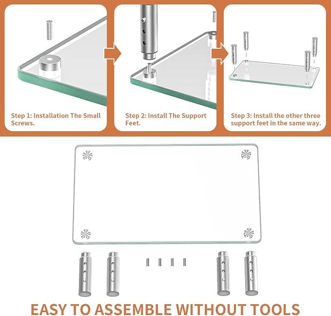 Hemudu Monitor Stand -3 Adjustable Height Monitor Riser, Computer Monitor Stand, Desktop Organizer, Monitor Stand Riser for PC, Computer, Laptop Clear - Image 7