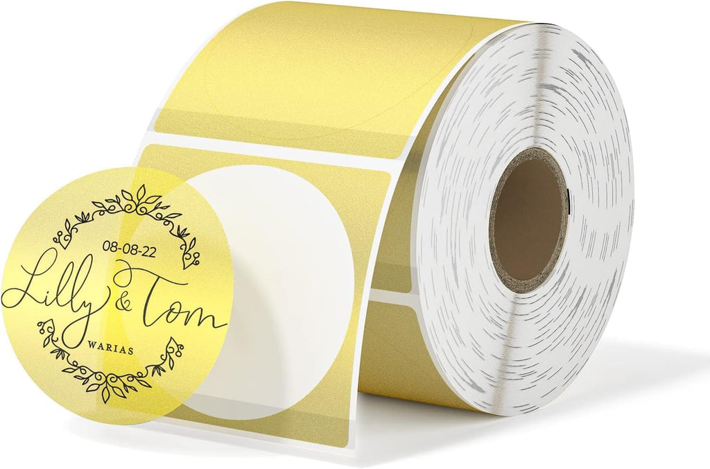 MUNBYN 2 Inch Transparent Round Thermal Labels, 500 Sheets/1 Roll by MUNBYN