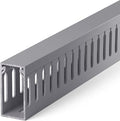 ZhiYo 2" H x 1" W Cable Management Raceway, 99in Under Desk Channel, Grey | Slotted Wire Duct, 6Pack, 16.5in Each, Heavy-Duty PVC Cable Management for Server Racks, Network Cables & Electrical Cabinets by ZhiYo