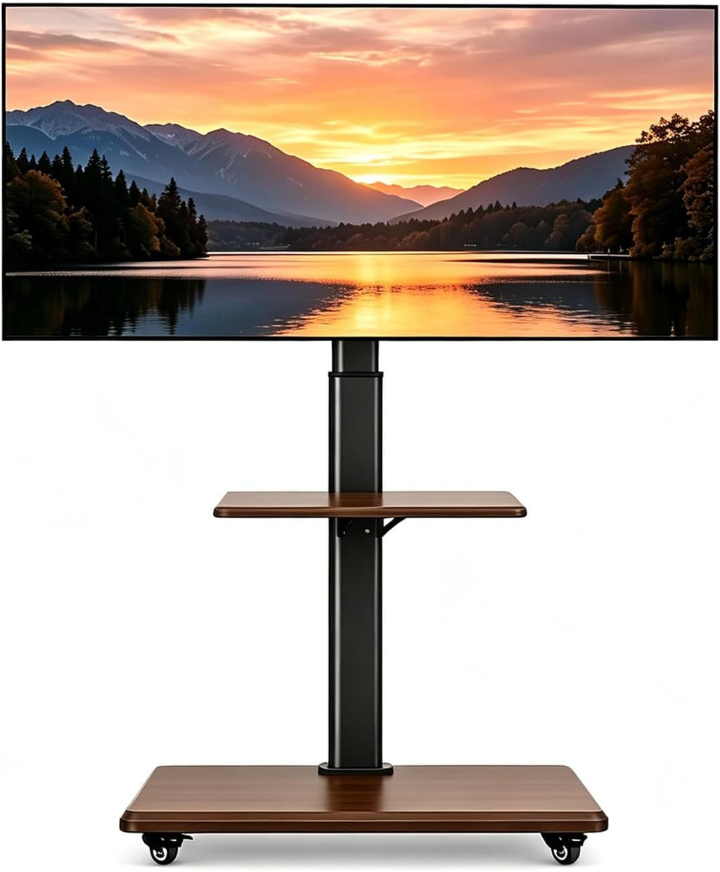 Rolling TV Stand for 32-75 Inch TVs up to 110 lbs by WENLONGBO