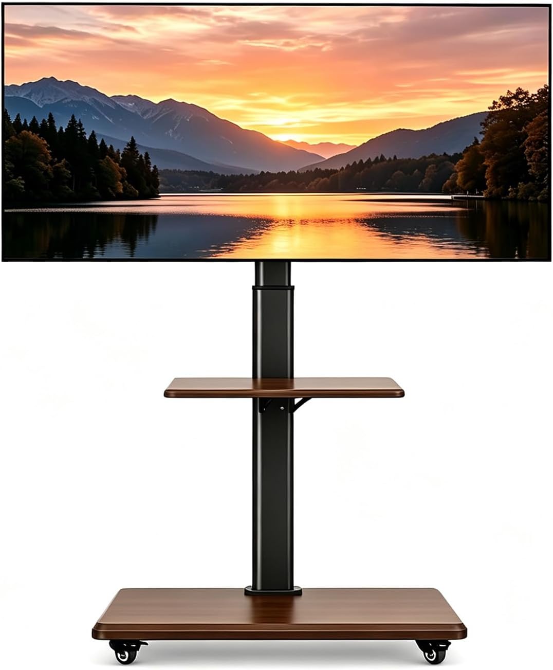 Rolling TV Stand for 32-75 Inch TVs up to 110 lbs by WENLONGBO