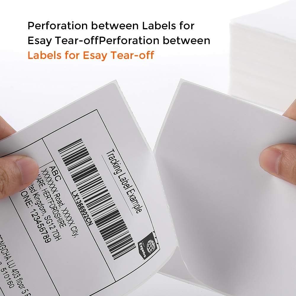MFLABEL 4x6 Direct Thermal Labels (7500 Labels) 4" x 6" Perforated Shipping Labels Compatible with Zebra Printers Fanfold Thermal Label Stickers for Shipping Packages - 15 Stacks White Labels - Image 5