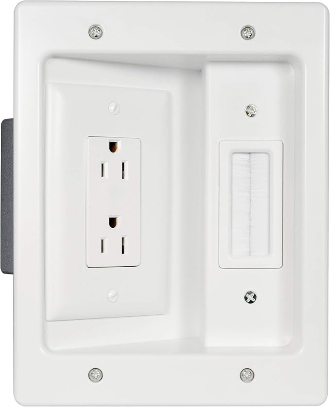 Legrand – OnQ in-Wall Cable Management Kit for Power & Low Voltage Cords – Hides TV or Display Cables Retrofit Behind the Wall – UL Listed TV Cord Hider w/DIY Install & Included Hardware – HT2102WHV1 by Legrand-On-Q