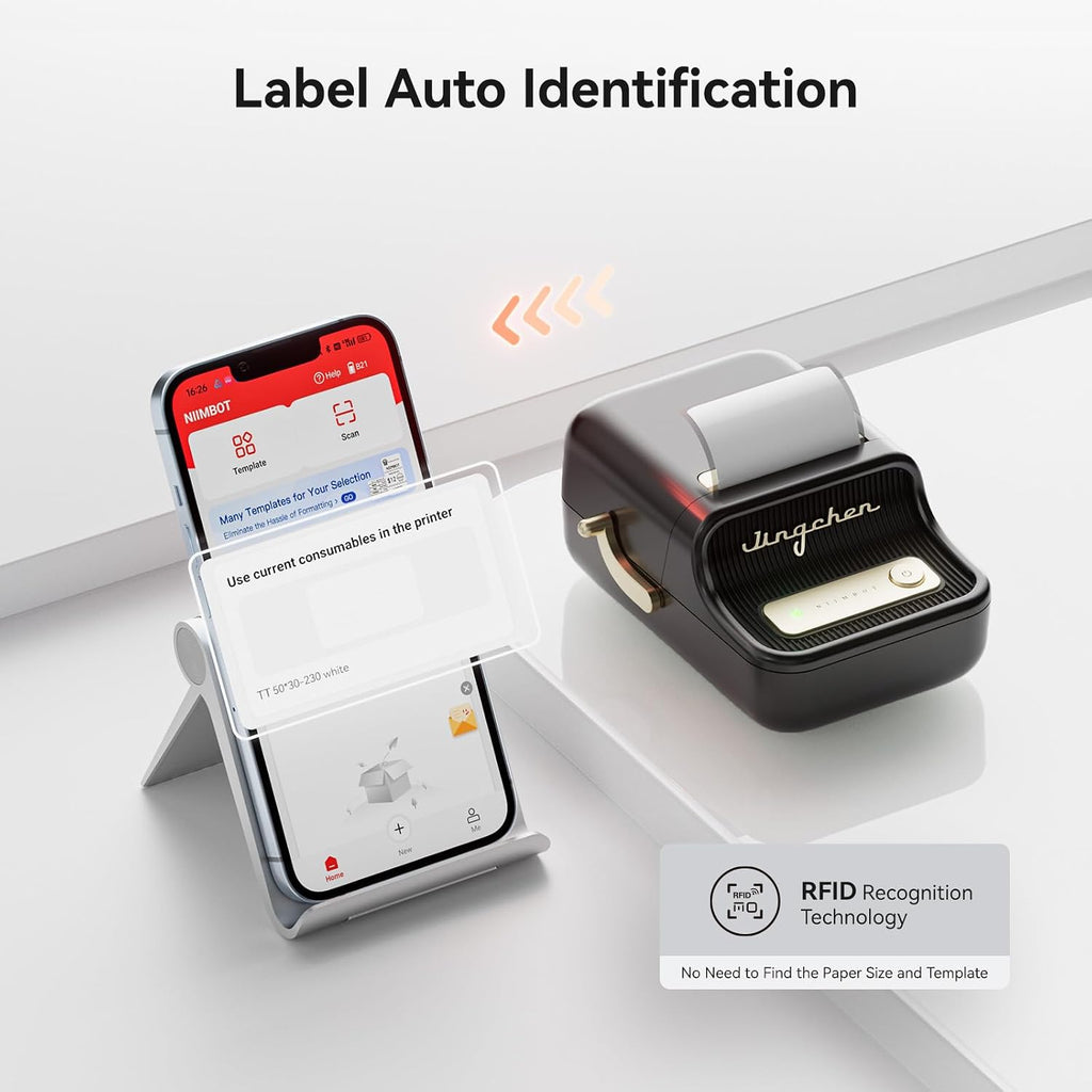 NIIMBOT B21 Label Maker, 2 Inch Bluetooth Sticker Printer with Tape, Black - Image 8