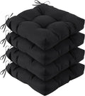 IASEAHK Outdoor Chair Cushions Set of 4, 19" x 19" x 5", Waterproof Outdoor Seat Cushions for Patio Furniture, Fade-Resistant Patio Chair Cushion, Dining Wicker Chair Pads for Porch Garden, Black by IASEAHK