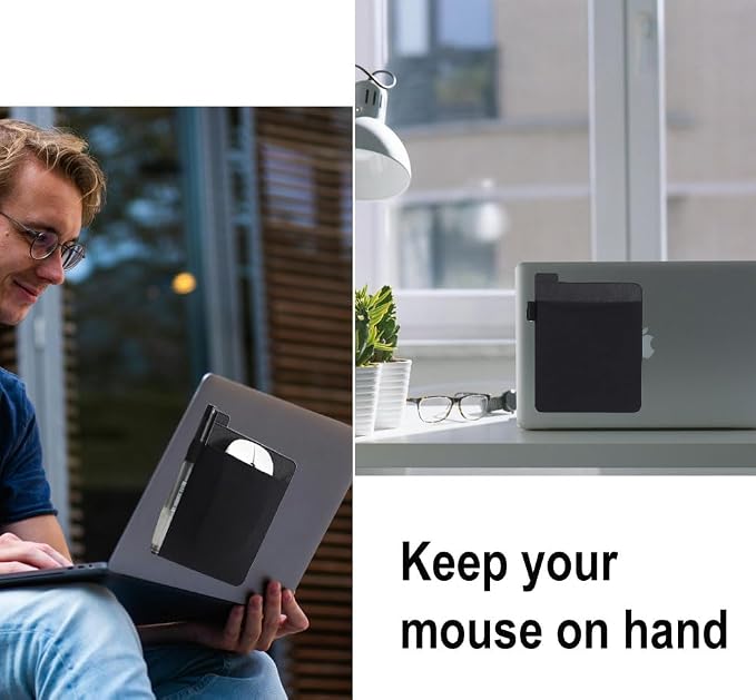 Portable External Hard Drive Carrying Case Sleeve Storage for Laptop, Reusable Adhesive Stick On Holder for Computer Accessories Wireless Mouse/Earphones/USB Cable,Travel Pocket Pouch - Image 2