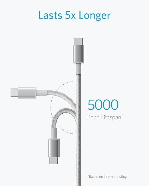 Anker USB A to USB C Cable, USB to USB C Cable (2-Pack, 6 ft, Silver) | For iPhone 17 Series, Samsung Galaxy S10 / S10+, LG V30, Beats Fit Pro, and More - Image 4