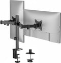 Mount-It Dual Monitor Arm, Heavy Duty Desk Mount for 2 Screens 13-32 in | Up to 19.8 lbs Each, Full Motion Tilt Swivel Rotate, VESA 75x75 100x100, Steel, Cable Management, C-Clamp or Grommet, Black by Mount-It