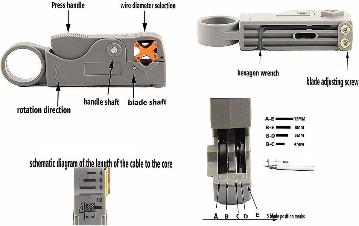 Gaobige Coax Cable Crimper Tool Kit, rg6 rg59 Coaxial Compression Tool - Image 7