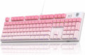 MageGee MK-Storm Mechanical Gaming Keyboard, 104 Keys Wired Light Up Keyboard with Linear Red Switch, RGB Backlit, Side-Printed Keycaps, N-Key Rollover for Laptop, Desktop, PC (Gradient Pink) by MageGee
