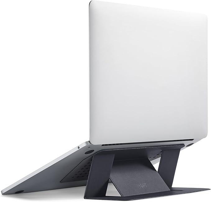 MOFT Laptop Stand for Desk, Adhesive MacBook Computer Stand with 2 Adjustable Viewing Angles, Foldable and Portable Laptop Riser Compatible with 11"-16" Laptops, Black(Adhesive Version) by MOFT