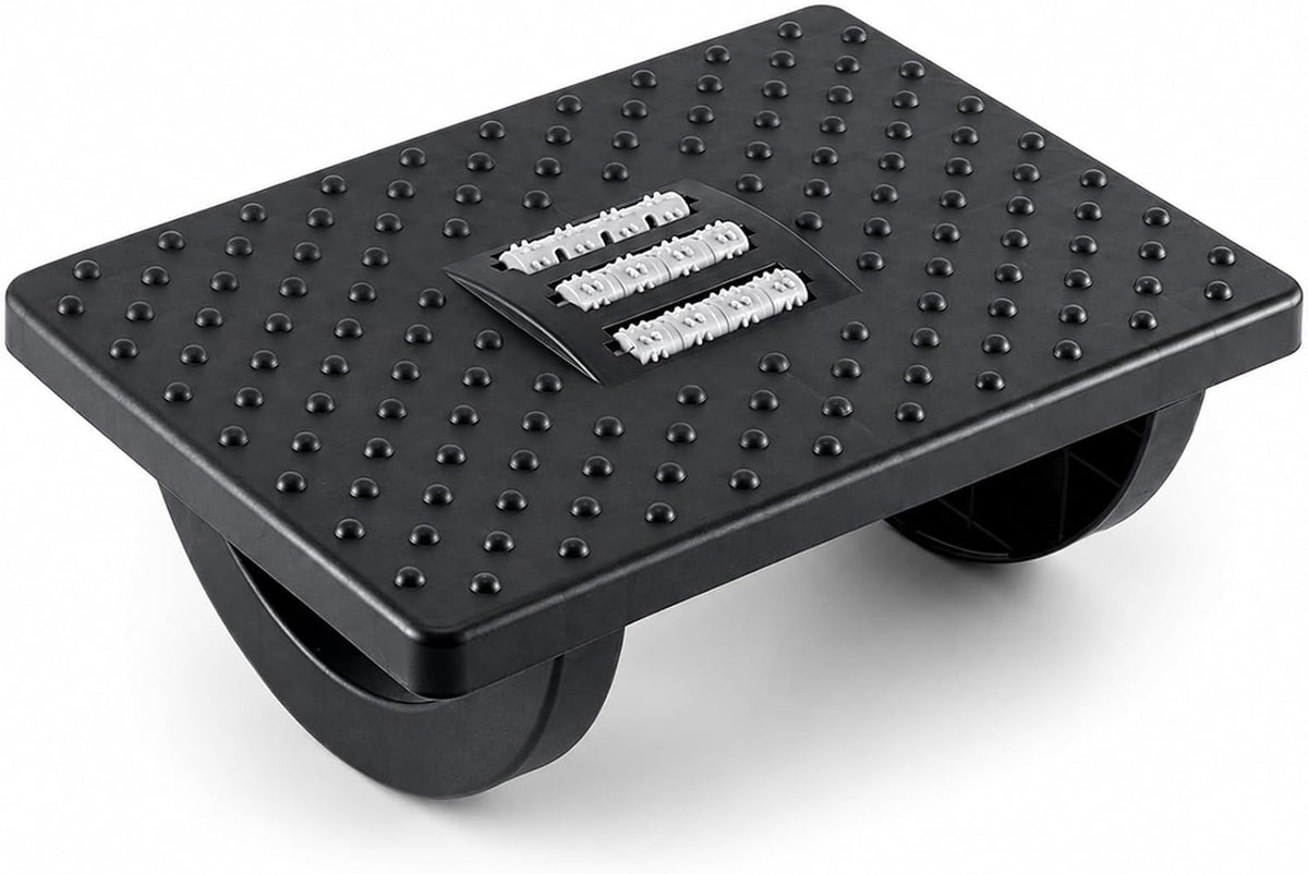 Under Desk Footrest, Rocking Foot Rest for Office with Massage Textured Surface, Ergonomic Foot Stool with Textured Surface for Home Office, Desk, Work, Black by KUREELECT