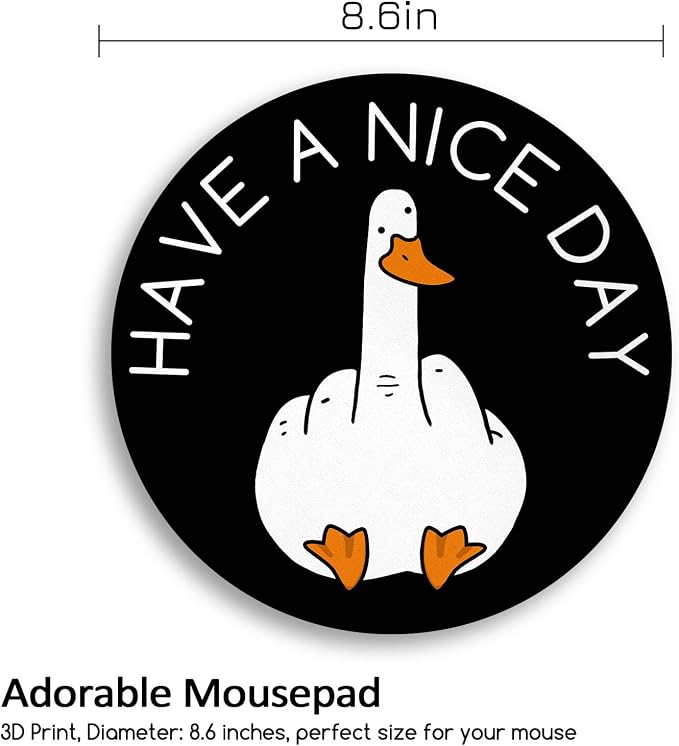 Funny Cute Work Mouse Pad, Small Round Mousepad for Desk, Laptop | Mini Travel Wireless Mice Pad for Computer, Office Accessories, Coworker Gifts, 8.6 x 8.6 inch - Image 4