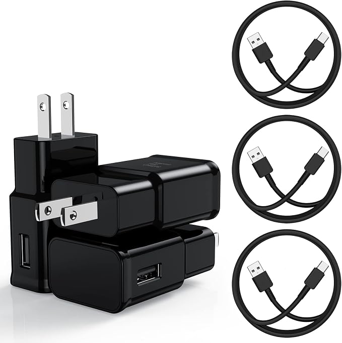 Type C Charger Fast Charging, 3 Pack USB C Android Phone Charger&6ft Cables | Wall Charger Blocks &3x 6ft USB-C cables for Samsung Galaxy S8/S9/S10 Plus/S10e/S20/S21 Ultra/Plus, Note 8/9/10, Pixel3 Black by Cndons
