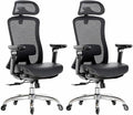 Marsail Big and Tall Mesh Ergonomic Office Chair with 6D Armrests, 2 Pack | 6-level lumbar support, sliding seat depth, high-elastic mesh seat, 3D headrest, 4-position recline, adjustable seat height by Marsail